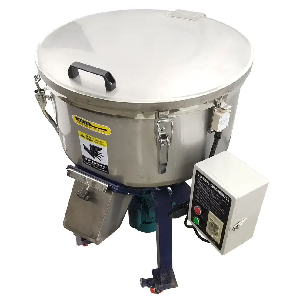 YOKOMA SUS304 Stainless Steel Vertical Industrial Mixer 110V 1500W, 50KG Capacity Color Blender for Raw Material Mixing