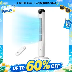 Antarctic Star T42 Tower Fan for Bedroom, 2026 Upgraded DC Motor, 26ft/s High Velocity, 22dB Ultra Quiet Standing Fan, 6 Speeds 4 Modes, 90° Oscillating Bladeless Fan with 9H Timer, Floor Fans with Remote, White