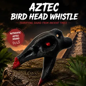 Authentic Handmade Aztec Death Whistle - High-Grade Resin, Hand-Painted Crow Skull Sculpted Design, Loud Wind Instrument for Toys & Hobbies, Collectors, Ceremonial Purposes (Authenticity and Quality Guaranteed)