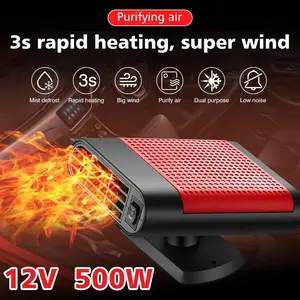 Dashboard Mounted Windshield Defogger and Defroster, Fast Heating Suitable for Cars - 500W 12V Car Heater, Perfect Christmas and New Year Gift