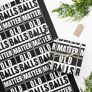 Old Balls Matter Christmas Wrapping Paper, Inappropriate Holiday Gag Gift, Xmas Adult Joke Gift Wrap