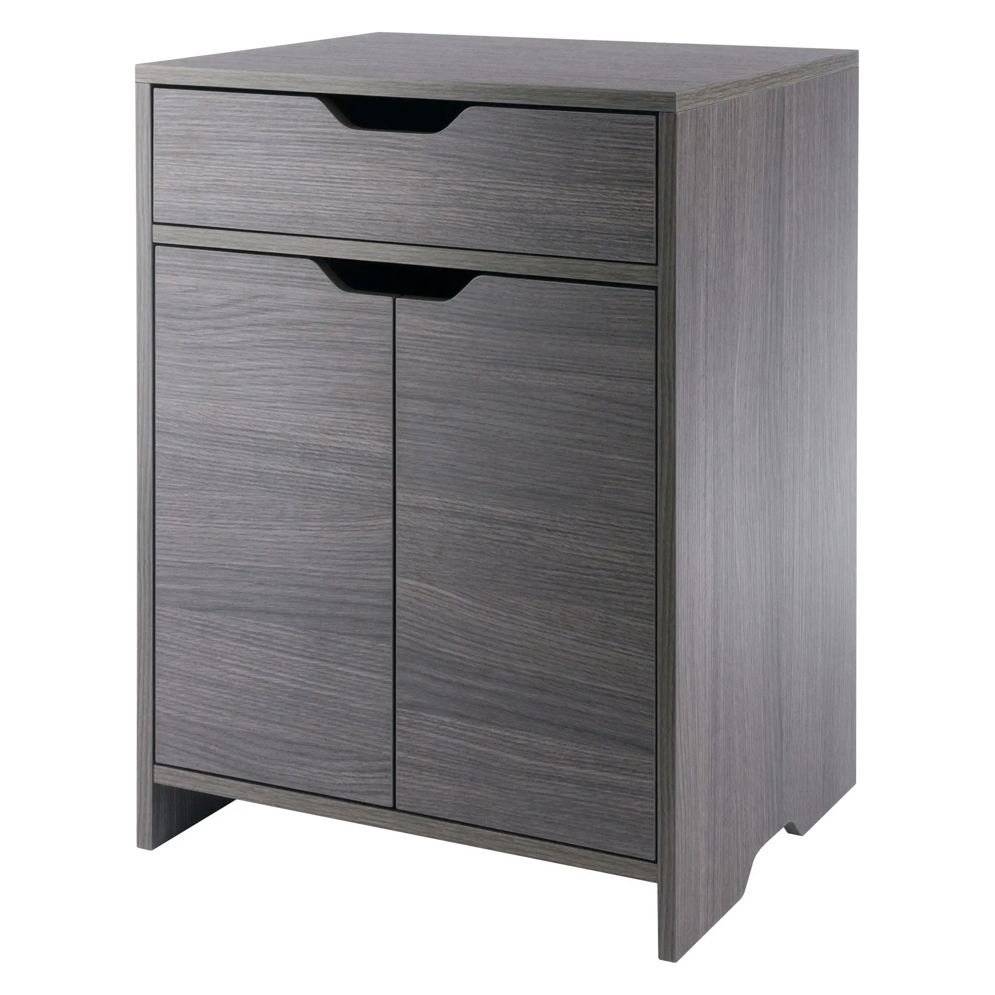 Winsome Nova 1-Drawer Storage Cabinet, Charcoal, Composite wood