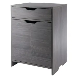 Winsome Nova 1-Drawer Storage Cabinet, Charcoal, Composite wood