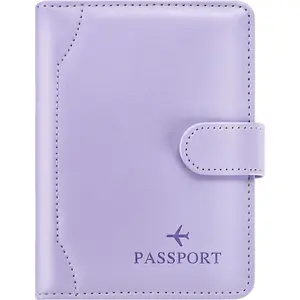 Light Purple Passport Holder for Travel Cruise Essentials, Passport Wallet Cover Case Women Men Family, RFID  Book Holders Travel Gifts Accessories Vacation  Haves