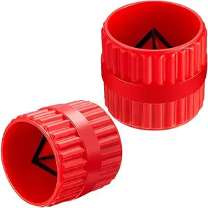 2 count Red Inner-Outer Reamer Pipe and Tube Deburring Reamer Tubing Chamfer Tool for PVC/PPR/Copper/Brass/Aluminum Tubes(3/16-inch to 1-1/4-inch)