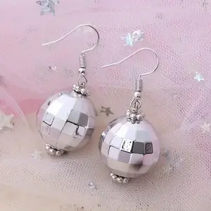 New Years Disco Ball Dangle Earrings for Women love gift style girl jewelry dangly fashion creative earring earring drop earring