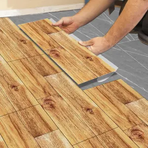 Wood Grain Pattern PVC Self-Adhesive Floor Stickers, Waterproof Durable Removable, DIY Floor Renovation, 5/10/20 Sheets, 15.75x5.91 Inches