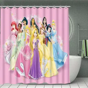 DISNEY CLASSIC Princess Collection Shower Curtain, Cute Princess Design, Magical Fairy Tale Style, Enchanting Waterproof Bathroom Decor, New Home Gift Option