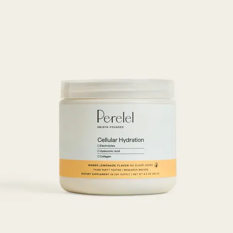 Perelel Cellular Hydration Powder – Electrolyte Powder with Collagen & Hyaluronic Acid, No Sugar Added – Mango Lemonade – Formulated by OB/GYNs and nutritionists