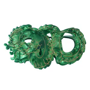 Dragon Hair Clip,Acetate Hair Claw,Small Hair Clips for Women,Green OMG Decor