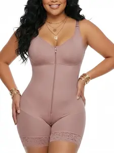 1 Count Women's Colombianas Shapewear, Fajas, Underwear, Shapewear Bodysuit Tummy Control Butt Lifter Shaper with Zipper Crotch Detachable Shoulder Strap, High-Elastic Jumpsuit, Suitable For Home Leisure Out Fashion Wear, Style