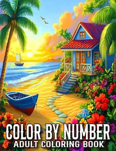 Color By Number Coloring Book For Adult: Large Print Color By Number Coloring Book With Easy 50 Color By Number Adult Coloring Pages of ... ... Butterfly, Birds, Animals and More