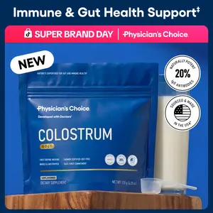 Physician's Choice Colostrum Gold Powder for Gut & Immune Support - First-Day Milking for Peak Bioactives & Potency - Whole & Unstripped - 60 Servings