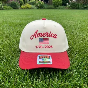 America Embroidered Trucker Hat, 250th Anniversary US Flag Washed Cap, 4th Of July Hat
