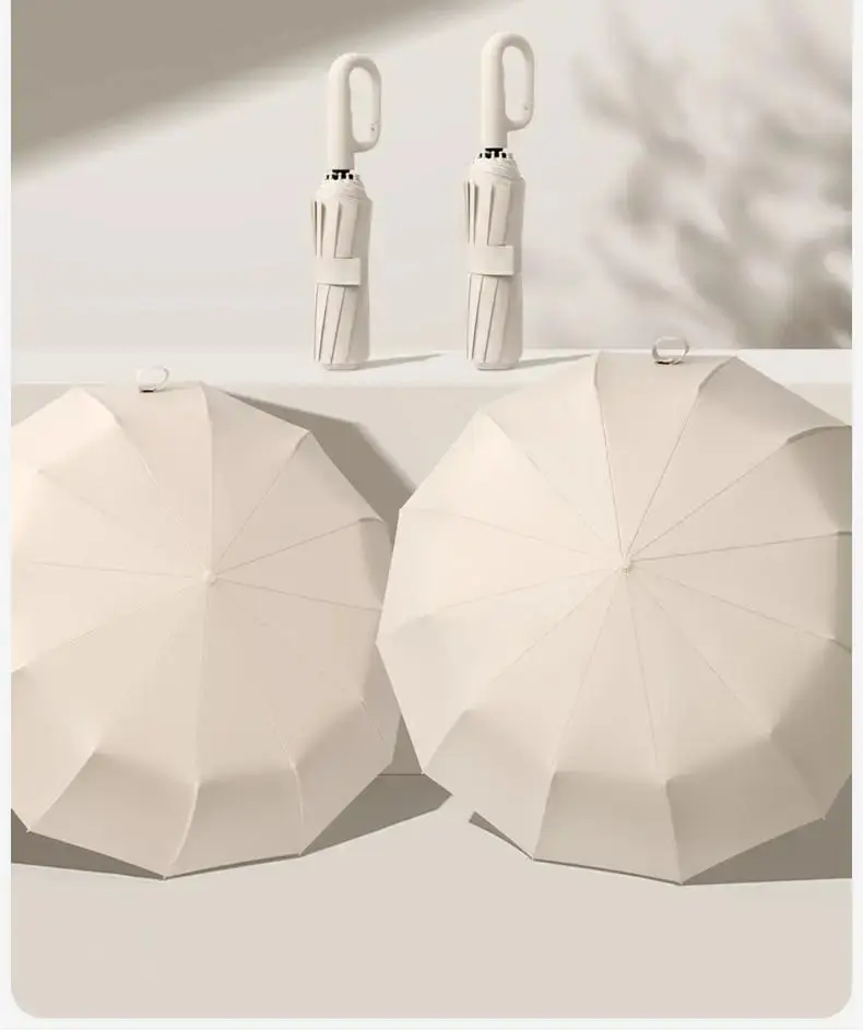 Fully Automatic Foldable Travel Umbrella Lightweight, Windproof, Portable, Black Sun Rain Use, Auto Open Close