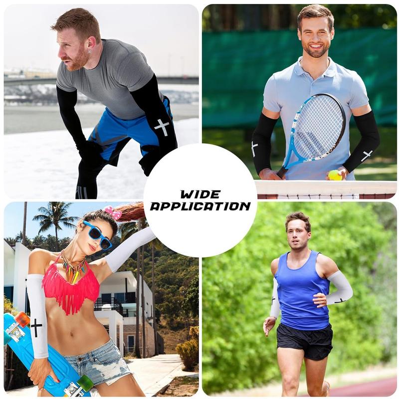 1 Pair Arm Sleeve Compression for Men & Women, Sports Arm Sleeves, Ideal for Baseball, Football, Basketball, Sports Performance Enhancement