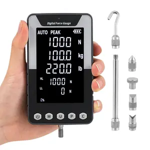 1000N Digital Force Gauge Push Pull Meter with USB Output | 3.9 Inch Large Display Multi Units N Kg Lb Calibration Certificate Included for Tension Compression Destructive Testing