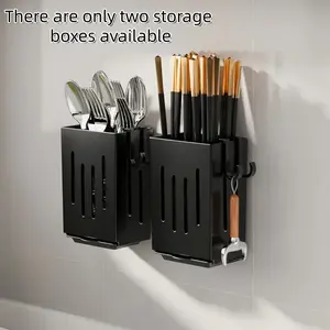 Utensil Storage Box with Tray, Rust-Resistant Chopsticks Holder, Kitchen, Office and Home Fruit Fork Organizer, Kitchenware, Model Xinghao