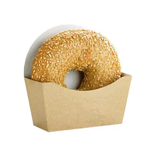 212 MAIN Kraft Bagel Special Box - Customizable Gift Container, Recyclable Paper-Based, Logo-Ready, Microwave-Safe, 4.7x4.7x1.7in Home & Festive Party Supply for Cold Food