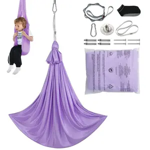 VEVOR Aerial Yoga Hammock Swing, 4.4 Yards, Yoga Starter Kit with 100gsm Nylon Fabric, Full Rigging Hardware and Easy Set - up Guide, Antigravity Flying for All Levels Fitness Bodybuilding, PurpleVEVOR Super Brand Day