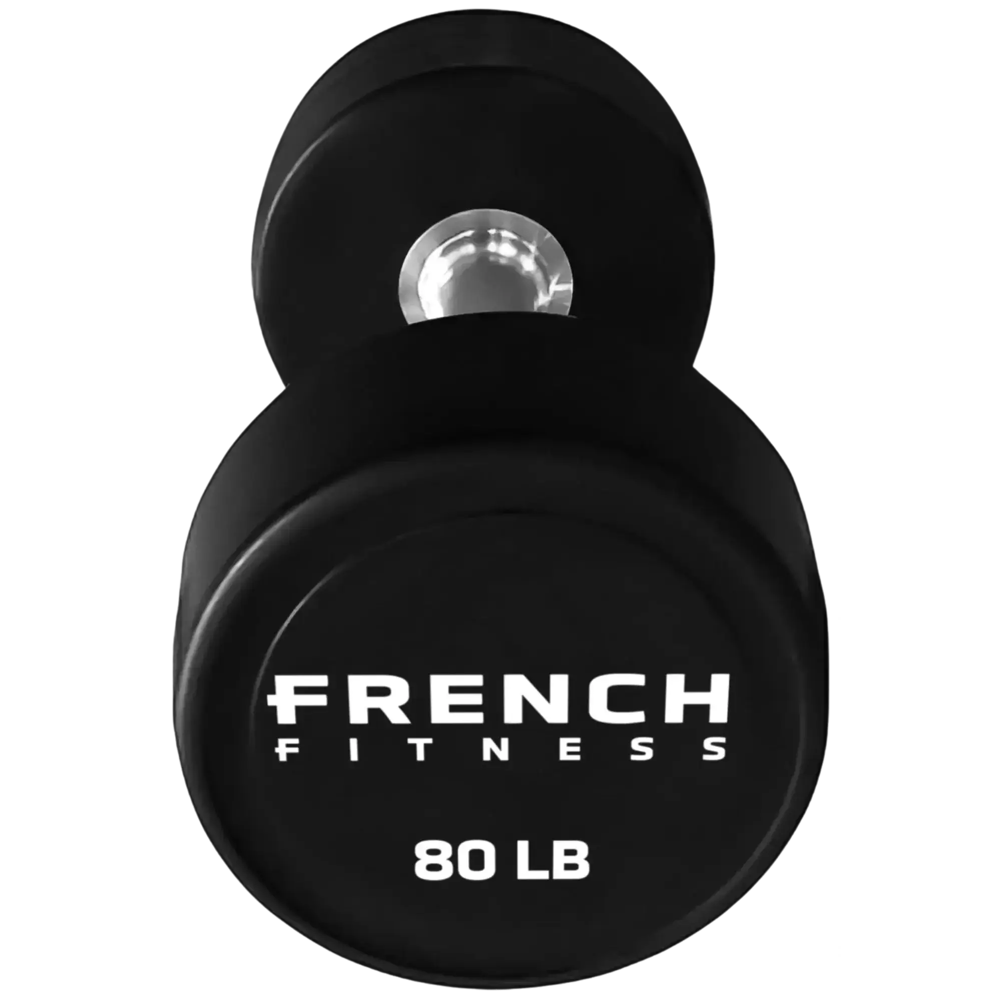 80 lbs Urethane Round Pro-Style Dumbbell, Durable Single Weight with Solid Grip for Weightlifting and Strength Training