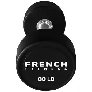 French Fitness Urethane Round Pro Style Dumbbell V2 80 lbs - Single (New)