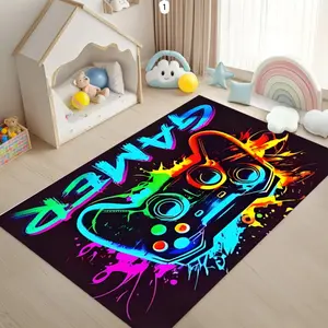 Colorful Game Controller Pattern Door Pad Suitable for Gaming Space, Home Decoration, Carpet