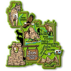 Zion National Park Map Magnet by Classic Magnets