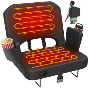 Slendor Heated Stadium Seat for Bleachers - Padded Cushion with Back Support, Armrests, and 3-Level Warmth Control,Various Specifications