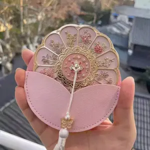 Manle's handheld mirror, portable foldable makeup mirror, 1 stylish travel makeup mirror, women's compact makeup mirror, pocket sized makeup tool, travel handheld mirror