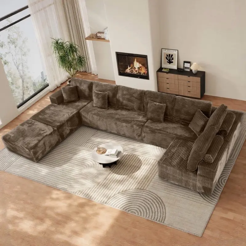 177" Oversized Deep Seat Modular Sectional Sofa Convertible L/U Shaped Couch