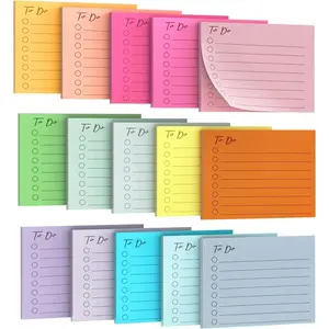 15 Pack Lined Sticky Notes, 3"x4", 750 Sheets, To-Do List Notepad, 15 Colors, Square Sticky Notes for Office, Meeting, School, Home
