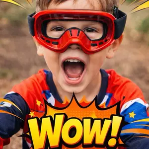 Kids GOGGLES Youth Dirt Pit Bike Adjustable ATV Quad Go Kart Motorcycle Riding Racing Goggles Glasses Boys Girls CLEAR LENS Anti-fog Design Super Toughness Impact-Resistant