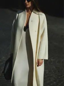Women's Elegant Oversized Wool Blend Coat, Long Sleeve Warm Winter Outerwear for Casual, Business and Evening Occasions