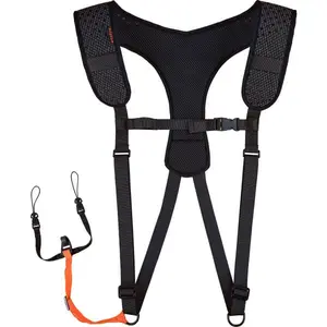 Ergodyne B3181688 Squids 3142 Padded Shoulder Barcode Scanner Harness & Lanyard, Black - Small