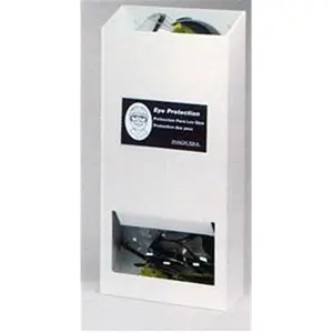 RackEm Racks  20-Pair Visitor Safety Glasses Dispenser No Lid - White Heavy- Duty Plastic