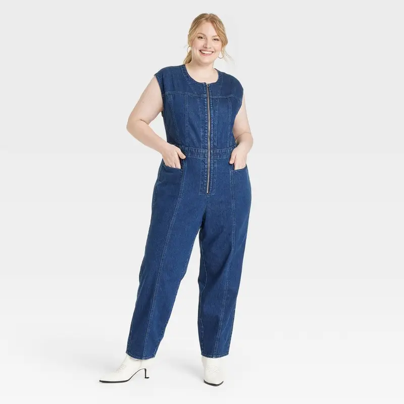 all in one denim jumpsuit - TikTok Shop