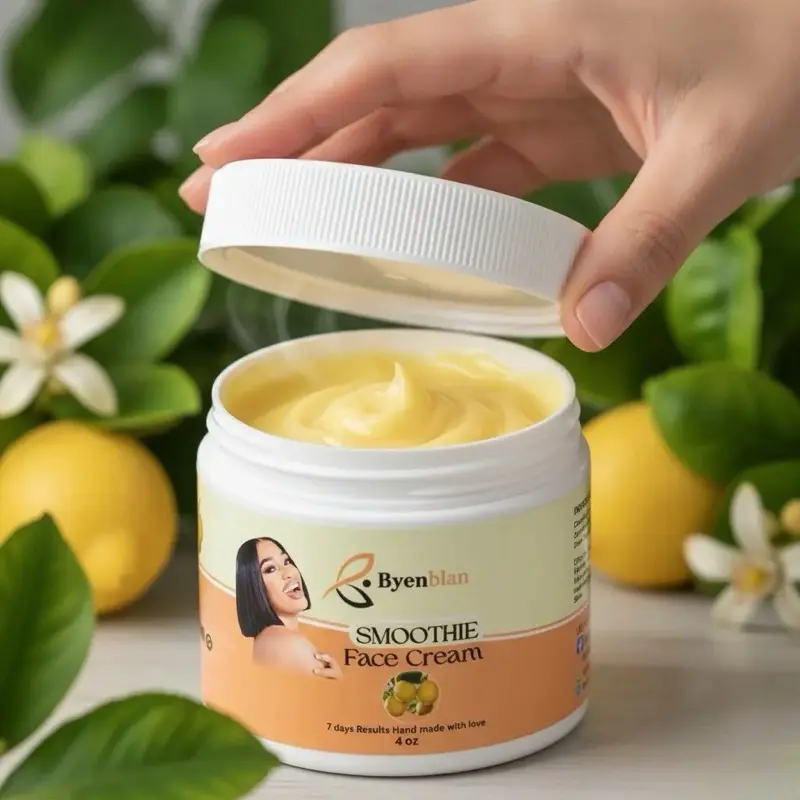 Lemon Smoothie Face Cream - Deep Nourishing Repairing Moisturizer, Daily Hydrating, Depuffing, Plumping Skincare for Radiant Skin