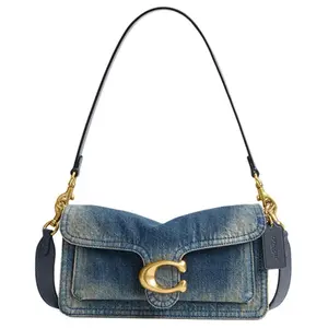 Coach Soft Tabby 26 Denim Shoulder Bag for Women in Deep Indigo