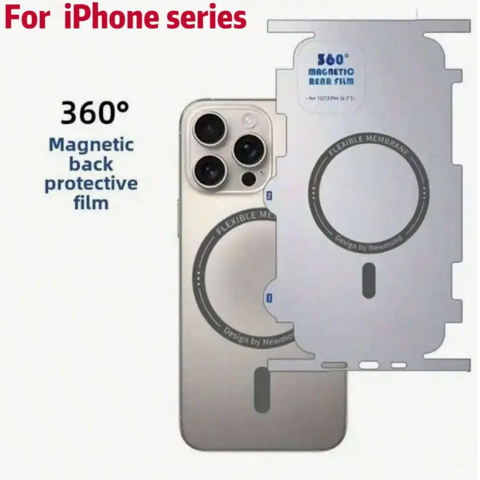 1pc Matte Back Magnetic Protective Screen Protector Film Compatible with iPhone 17 Pro Max/16 Pro Max/15 Pro Max, Transparent Tpu, Anti-Scratch, Durable, Waterproof, Accessories