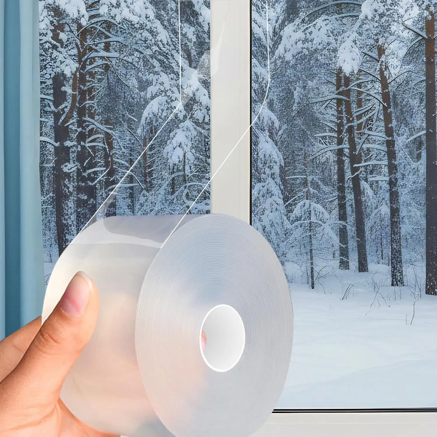 Window Insulation Tape for Winter Heavy Duty Weather Stripping Sealing Film Tape Draft Stopper 2 in x 66 Ft Keep Warm & Save Energy Easy Apply & Remove for Doors and Windows