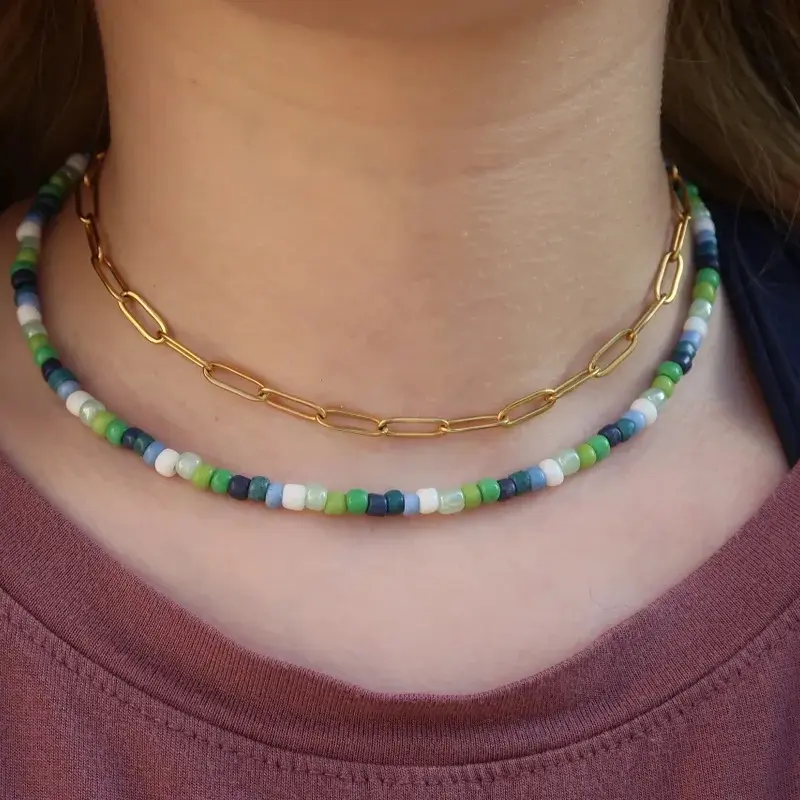 Ocean Breeze Beaded Choker Necklace