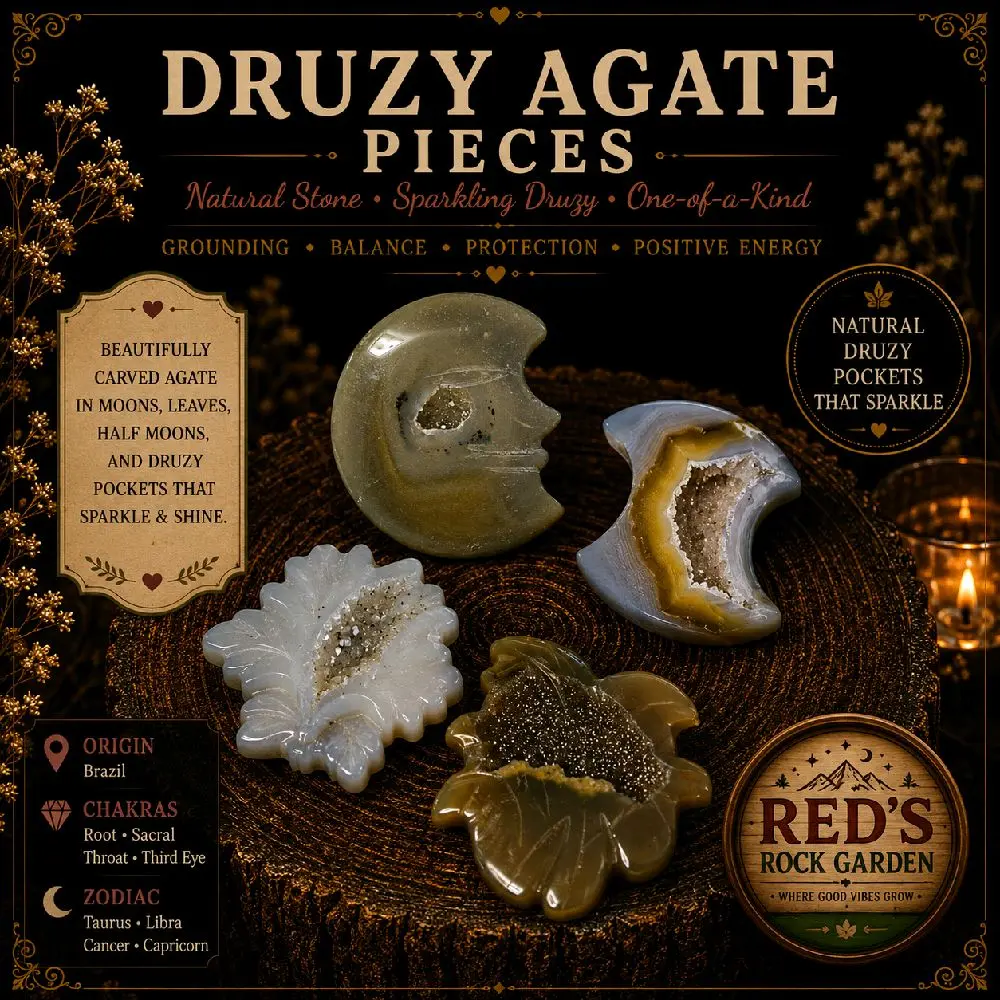 Druzy Agate Carvings