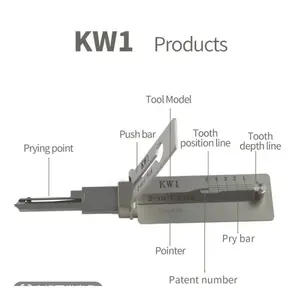 2-in-1 Key Lock Decoder KW1 - Stainless Steel Precision Tool| O-ring Pickup & Car Maintenance Repair Kit
