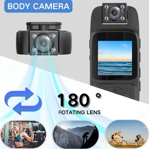 4K Wearable Camera 180° Wide-angle Handheld Camera - Chest-mounted Camera with Night Vision, WIFI Mini Camera, Rotatable Lens, Clip-style Design - Rechargeable 1500mAh Battery, About 8 Hours Of Continuous Recording, USB Charging, Equipped with 64GB