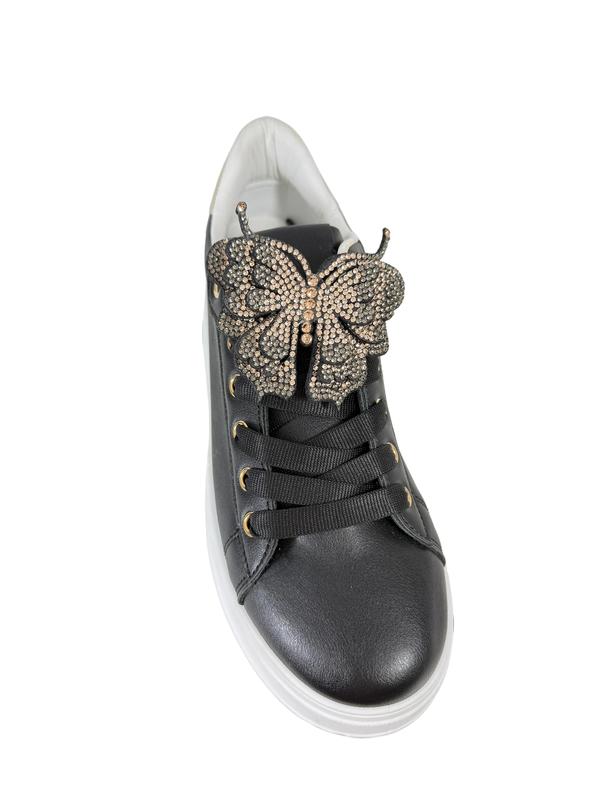 Women's Chunky Fashion Sneakers Platform Rhinestone Butterfly Casual Shoes for Everyday Wear