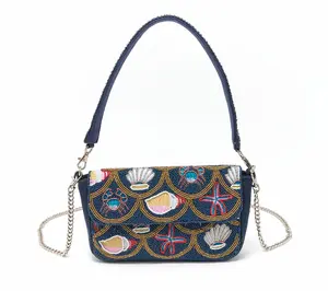 America & Beyond Embellished Shoulder Bag