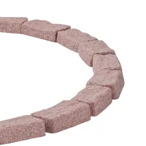 VEVOR Faux Stone Landscape Edging, 46.4x 2.2 in Realistic Lawn Edging, Flexible Brick-Sized Garden Edging Border with Anchoring Spikes, Fade-Resistant Yard Edging for Driveways Walkway Brown