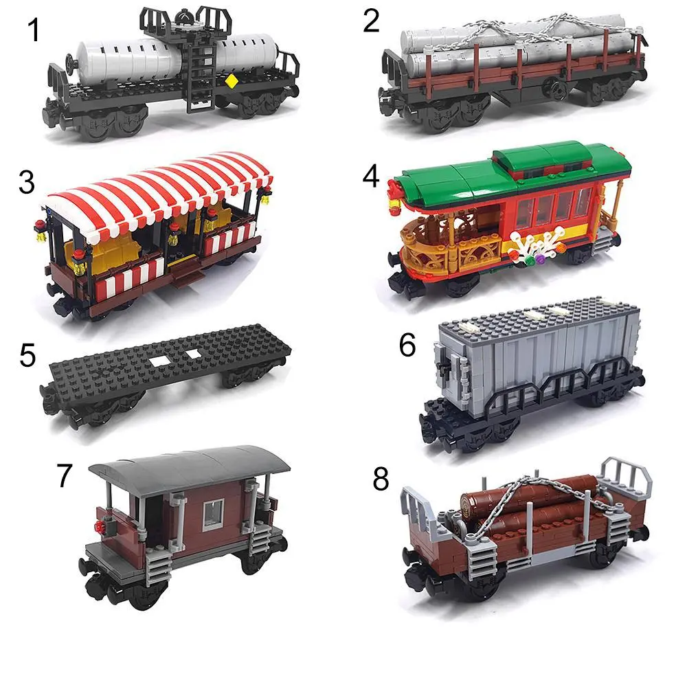 Train Model Blocks Train Building Blocks, 1 Box DIY Train Carriage Blocks Set, Creative ...
