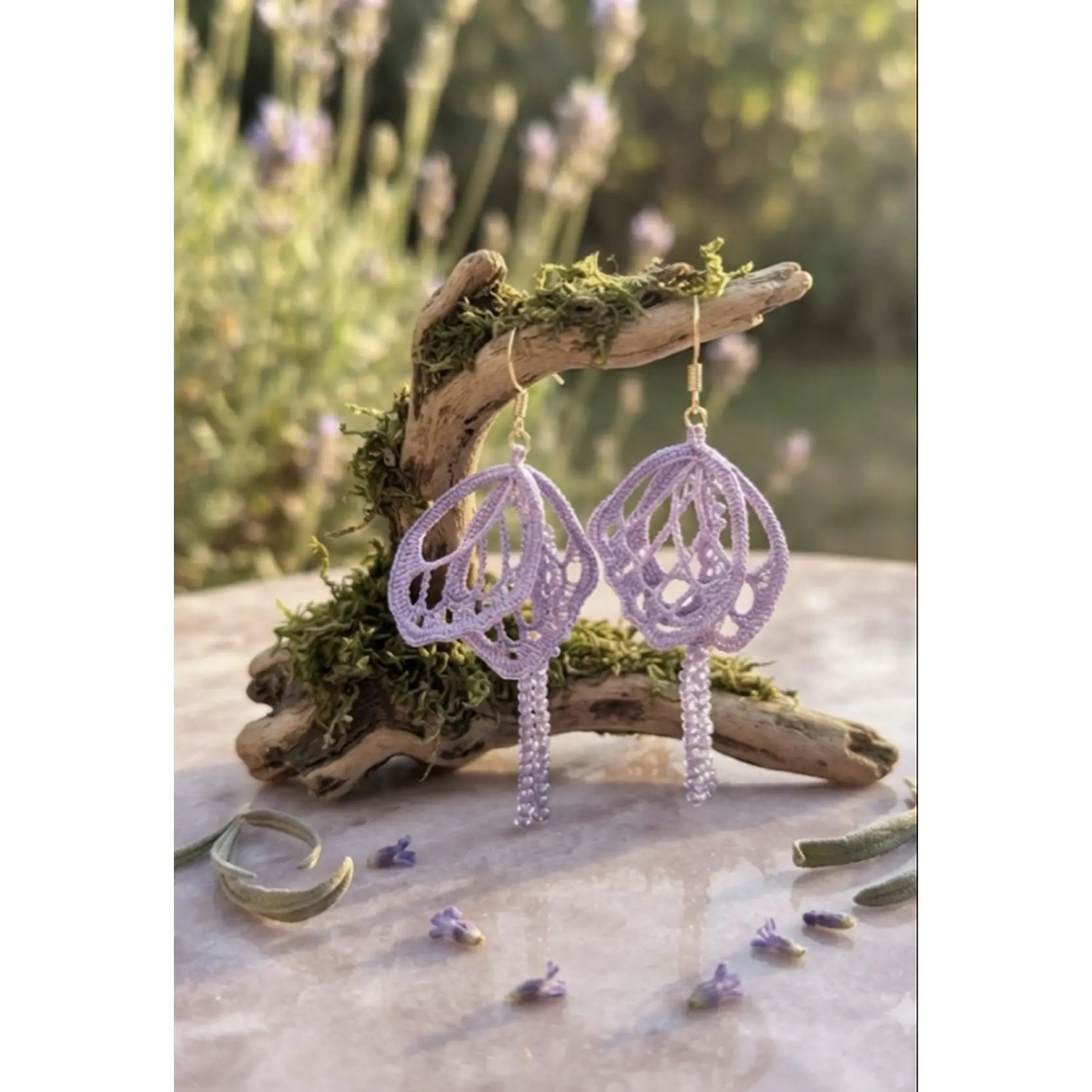 Purple Butterfly Micro Crochet Earring - Handcrafted with Intricate Detailing and Delicate Design